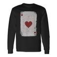 Vintage Distressed Ace Of Hearts Poker Playing Card Long Sleeve T-Shirt Gifts ideas