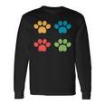 Vintage Dog Puppy Dog Paw Print Dog Love Pet Paw Long Sleeve T-Shirt Gifts ideas