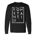 Vintage-Stil Schwarzes Langarmshirts mit 'Konstantin' Aufdruck, Retro Design Tee Geschenkideen