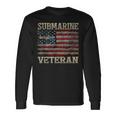 Vintage Submarine Veteran American Flag Long Sleeve T-Shirt Gifts ideas