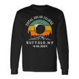 Vintage Total Solar Eclipse Usa Buffalo New York 4082024 Long Sleeve T-Shirt Gifts ideas