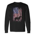 Vintage Usa Flag Love Labrador Retriever Dog Lab Silhouette Long Sleeve T-Shirt Gifts ideas