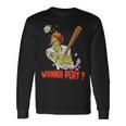 Wanna Play Zombie Baseball Player Long Sleeve T-Shirt Gifts ideas