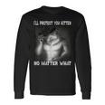 Werewolf Ripping Off Alpha Wolf Meme I'll Protect You Kitten Long Sleeve T-Shirt Gifts ideas