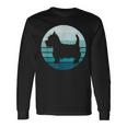 West Highland Terrier Westie Blue Retro Moon Langarmshirts Geschenkideen