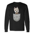 Westie Highland Terrier Pocket For Dog Owner Langarmshirts Geschenkideen