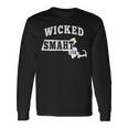Wicked Smaht Boston Massachusetts Ma Vintage Distressed Long Sleeve T-Shirt Gifts ideas