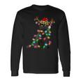 Xmas Reindeer Black Cat Christmas Lights Cat Lover Long Sleeve T-Shirt Gifts ideas