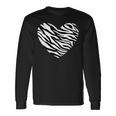 Zebra Fur Animal Skin Heart Print Waves Pattern Langarmshirts Geschenkideen