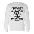100 Days Of School It's Fine I'm Fine Everything Is Fine Long Sleeve T-Shirt Gifts ideas