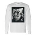 Band Musician Vocalist Singer Cat Singing Long Sleeve T-Shirt Gifts ideas