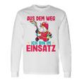 Children's Aus Dem Weg Bin Im Einsatz Fire Engine Unicorn Fire Brigade Langarmshirts Geschenkideen