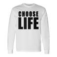Choose Life Grandes Lettres Noires En Gras Style Rétro Années 80 T-shirt à manches longues Idées cadeaux