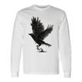 Cuervo Pájaro Cuervo Tatuaje Camiseta de manga larga Ideas de regalos