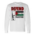 Defend Palestine Palestine Fighter Palestine Flag Gaza Camiseta de manga larga Ideas de regalos