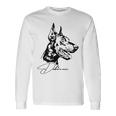 Dobermann Portrait Dog Portrait Dobie Dog White Langarmshirts Geschenkideen