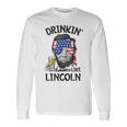 Drinking Like Lincoln 4Th Of July Abraham Merica Flag Long Sleeve T-Shirt Gifts ideas