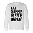 Eat Sleep Rave Repeat Divertida Para Fiesta Camiseta de manga larga Ideas de regalos