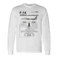 F-14 Tomcat Navy Fighter Jet Diagram Graphic Long Sleeve T-Shirt Gifts ideas