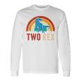 Two Rex Retro Vintage Dinausor 2 Year Old Trex Long Sleeve T-Shirt Gifts ideas