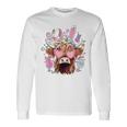 Happy Easter Highland Cow Heifer Easter Day Farmer Cowgirl Long Sleeve T-Shirt Gifts ideas