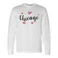 I Heart Chicago Illinois Cute Love Hearts Long Sleeve T-Shirt Gifts ideas