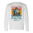 Hinsetzen Papa Grillt Bbq Spruch Langarmshirts Geschenkideen