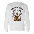 Lucky Cat Maneki-Neko Japanese Good Luck Feng Shui Cute Long Sleeve T-Shirt Gifts ideas