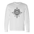 Minimal Line And Shape Black Of A Wolf Geometric Long Sleeve T-Shirt Gifts ideas