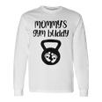 Mommy's Gym Buddy Pregnant Kettlebell Lifting Bodybuilding Long Sleeve T-Shirt Gifts ideas