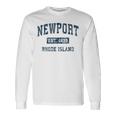 Newport Rhode Island Ri Vintage Sports Navy Print Long Sleeve T-Shirt Gifts ideas