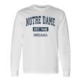 Notre Dame Indiana In Vintage Sports Established Navy Long Sleeve T-Shirt Gifts ideas