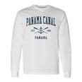 Panama Canal Vintage Navy Crossed Oars & Boat Anchor Long Sleeve T-Shirt Gifts ideas