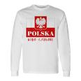 Polska Bialo-Czerwoni Polnische Flagge Polnisches Emblem Weißer Adler Langarmshirts Geschenkideen