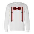 Red Buffalo Plaid Bow Tie And Suspenders Long Sleeve T-Shirt Gifts ideas