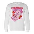 Retro Strawberry Milk Anime Kawaii Axolotl Strawberry Milk Pink Langarmshirts Geschenkideen