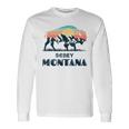 Scobey Montana Vintage Hiking Bison Nature Long Sleeve T-Shirt Gifts ideas