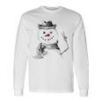 Snowman Peace Sign Christmas Snow Frosty Winter Xmas Long Sleeve T-Shirt Gifts ideas