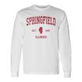 Springfield Illinois Il Vintage Sports Red Print Long Sleeve T-Shirt Gifts ideas