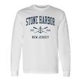 Stone Harbor Nj Vintage Navy Crossed Oars & Boat Anchor Long Sleeve T-Shirt Gifts ideas