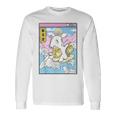 Surfing Ghost Banana Milk Japanese Waves Kawaii Vaporwave Long Sleeve T-Shirt Gifts ideas
