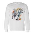 Tigre Colorido Arte Zoo Animal Tigre Camiseta de manga larga Ideas de regalos