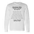 Total Solar Eclipse Cleveland Ohio Oh 2024 Commemorative Long Sleeve T-Shirt Gifts ideas