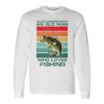 Never Underestimate A Old Man Who Loves Fishing Bass Vintage Long Sleeve T-Shirt Gifts ideas