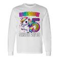 Unicorn 5Th Birthday 5 Year Old Unicorn Party Girls Outfit Long Sleeve T-Shirt Gifts ideas