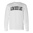 Vintage Alum Creek Lake Distressed Black Varsity Style Long Sleeve T-Shirt Gifts ideas