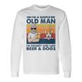 Vintage Grumpy Old Man Like Beer And Dogs Red Corgi Grandpa Long Sleeve T-Shirt Gifts ideas