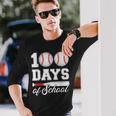 100 Days Of School For 100Th Day Baseball Student Or Teacher Long Sleeve T-Shirt Gifts for Him