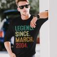 20 Years Old Legend Since March 2004 20Th Birthday Long Sleeve T-Shirt Gifts for Him