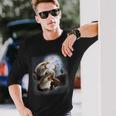 3 Eagles Howling At The Moon Eagle Bird Lover Birder Long Sleeve T-Shirt Gifts for Him